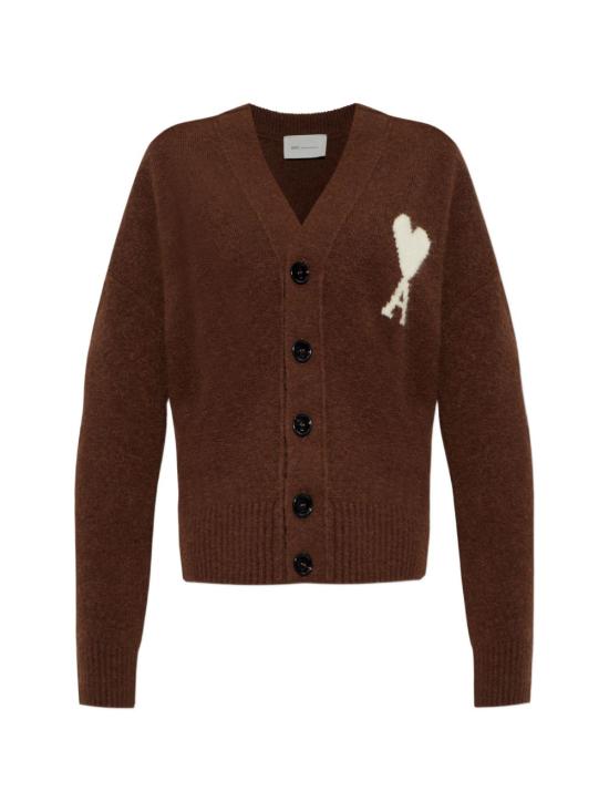 26FW 아미 빅 하트 로고 알파카 니트 가디건 UKC365 KN0135A362 MARRONE