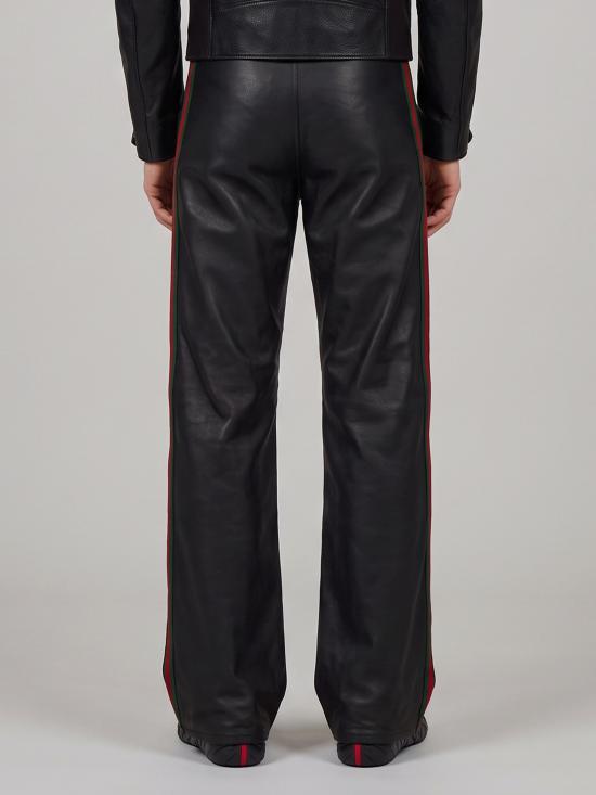 26FW 구찌 코팅 코튼 트윌 웹 스트라이프 데님 팬츠 A006GG BLACK - GUCCI