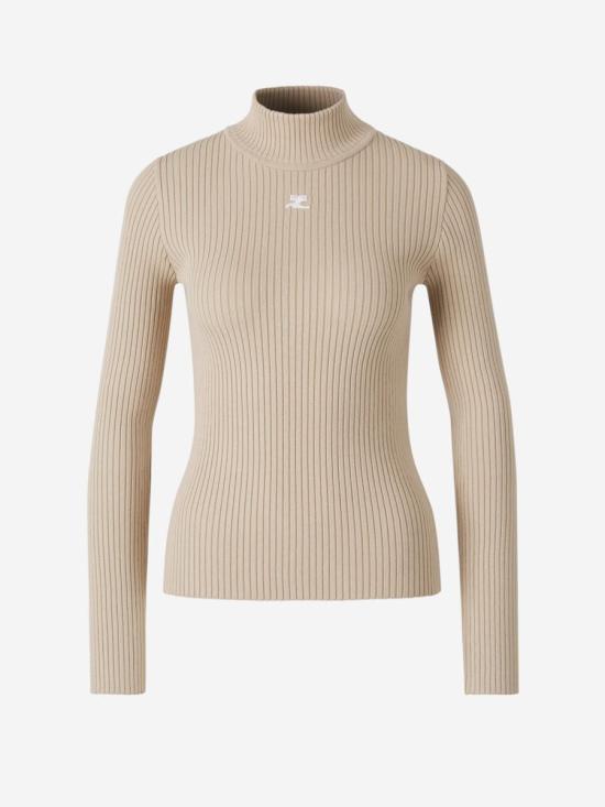 26FW 쿠레쥬 스웨터 PERMPU022FI0001 1054 CAPPUCCINO