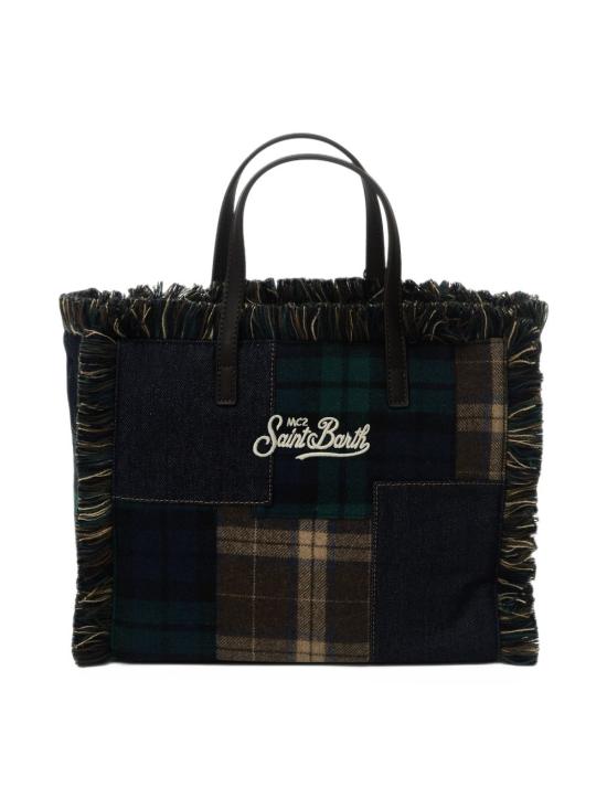 26FW 세인트바쓰 토트백 COL0045 04125M6118EMB PATCHWORK DENIM TARTAN - MC2 SAINT BARTH
