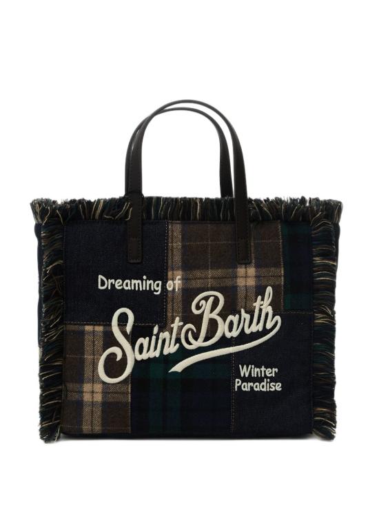 26FW 세인트바쓰 토트백 COL0045 04125M6118EMB PATCHWORK DENIM TARTAN - MC2 SAINT BARTH