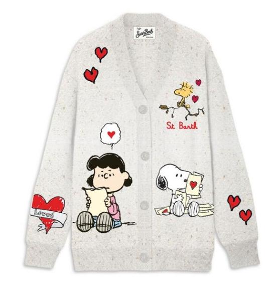 26FW 세인트바쓰 가디건 SASI002 01867M10 PEANUTS LOVE LETTERS