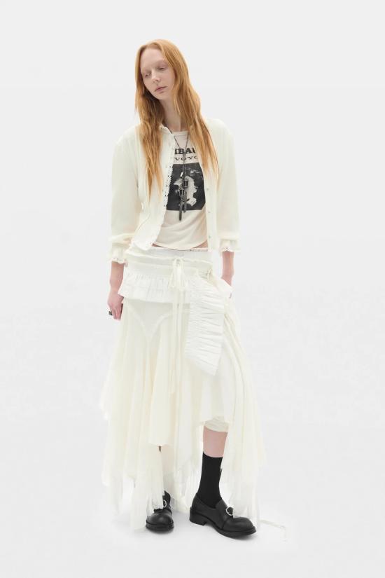 26FW 앤 드뮐미스터 반팔 티셔츠 B0014679 FA206 003 IVORY - ANN DEMEULEMEESTER