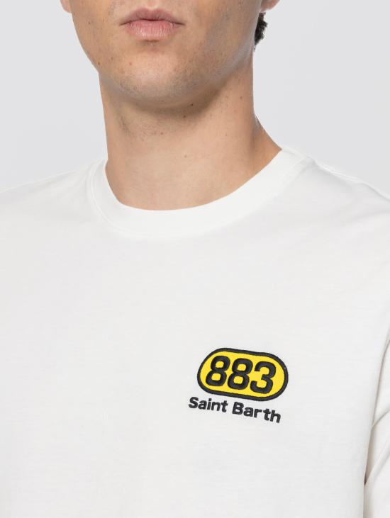 26FW 세인트바쓰 탑 Grafica Nord Sud Ovest Est 883 Bianco 티셔츠 - MC2 SAINT BARTH