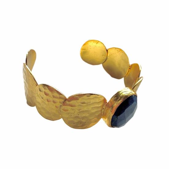  Bebek Jewels 커프스 링크/타이 홀더 베벡 주얼스 데니즈 라피스 앤 골드 디스크 커프 뱅글 - OTHER BRANDS