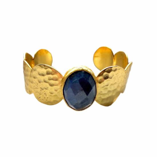  Bebek Jewels 커프스 링크/타이 홀더 베벡 주얼스 데니즈 라피스 앤 골드 디스크 커프 뱅글