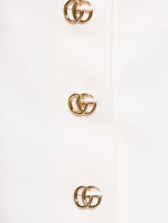 26FW 구찌 크레이프 울 더블 G 버튼 스커트 864526 ZACKN9050 WHITE MAGNOLIA - GUCCI