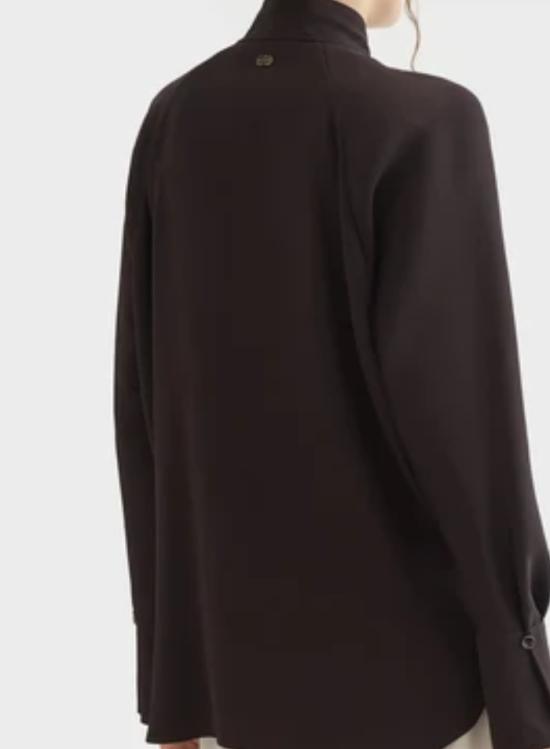 26FW 아뇨나 긴팔 티셔츠 TT1202Y U5074M76 DARK BROWN EBONY - AGNONA
