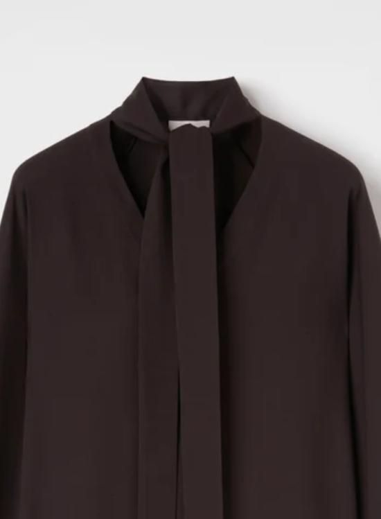 26FW 아뇨나 긴팔 티셔츠 TT1202Y U5074M76 DARK BROWN EBONY - AGNONA