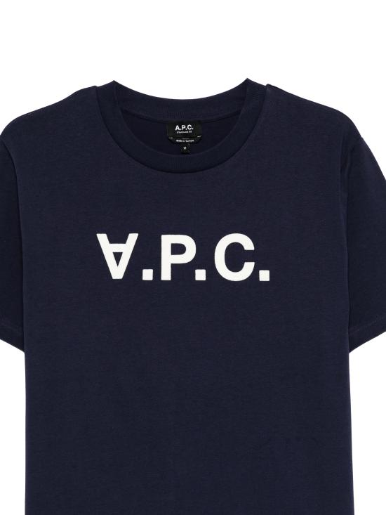 26FW 아페쎄 반팔 티셔츠 COHBMF26611 TIQ DARK NAVY ECRU - A.P.C.