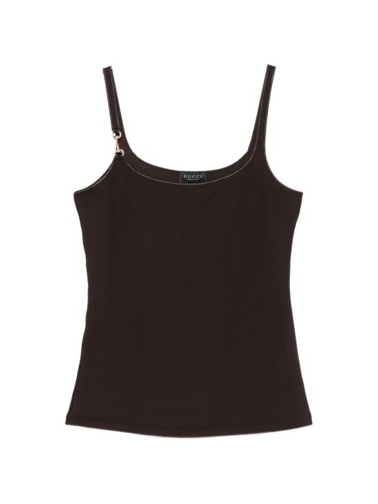 26FW 구찌 비스코스 크레이프 저지 탑 A007ZE XUAPP2206 DEEP CHOCOLATE