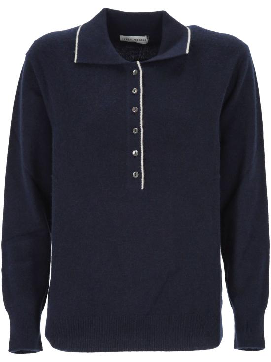 26FW 이리플레이서블 스웨터 POLO CONTRAST NAVY BLUE WHITE