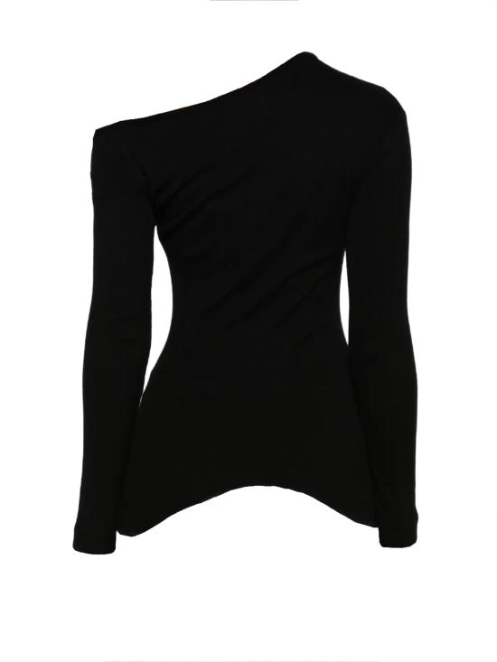 26FW 비비안웨스트우드 Hebo 비대칭 크루넥 반팔 티셔츠 1G01001J J00BON401 BLACK - VIVIENNE WESTWOOD