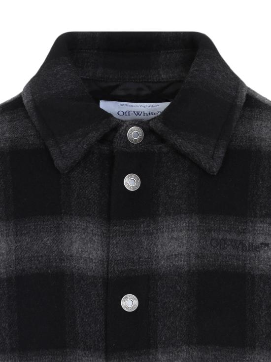 26FW 오프화이트 코트 44MER09TF26F001 BLACK - OFF WHITE