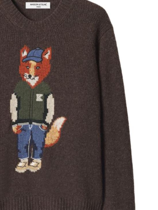 26FW 메종키츠네 스웨터 MRWKJ09KT1241 0553 DARK WOOD - MAISON KITSUNE