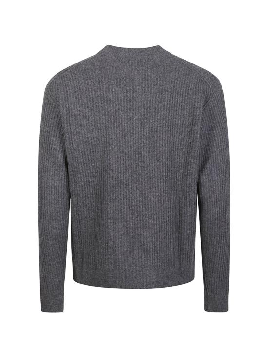 26FW 메종키츠네 폭스 헤드 울 립드 스웨터 PM00811KT1149 P190 ANTHRACITE - MAISON KITSUNE