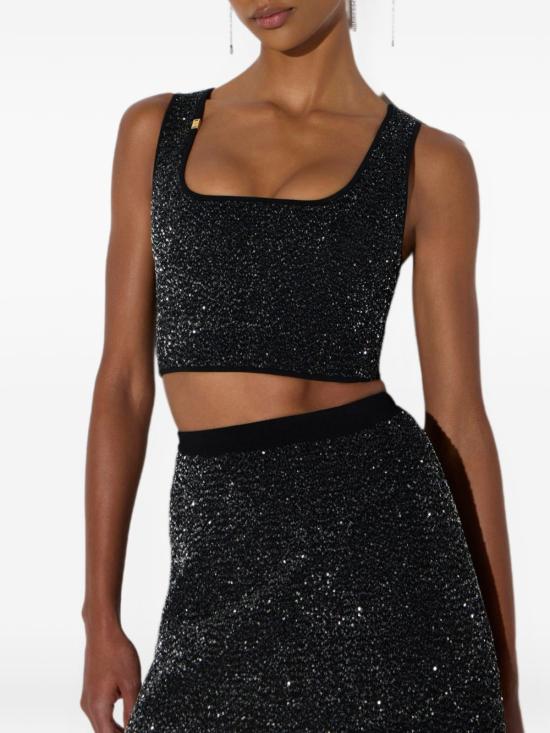 26FW 엘리자베타프랜치 긴팔 티셔츠 TK78A66E2 X16 NERO SILVER - ELISABETTA FRANCHI