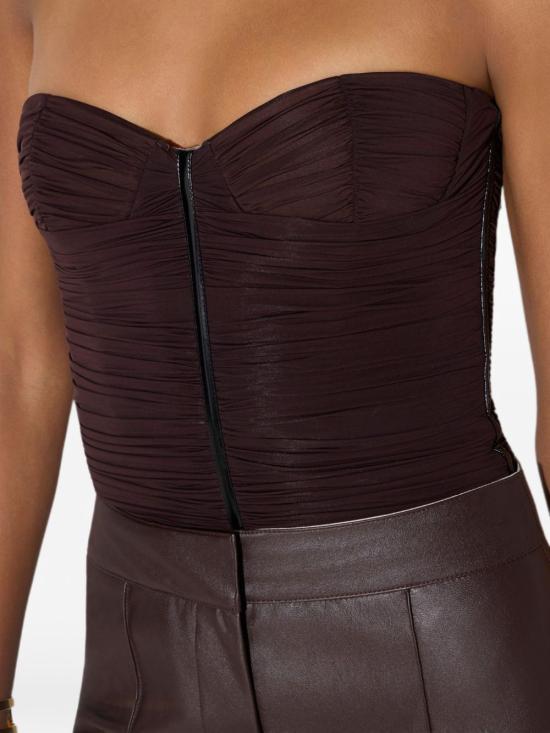 26FW 엘리자베타프랜치 바디수트 티셔츠 BO05367E2 EV9 DARK CHOCOLATE - ELISABETTA FRANCHI