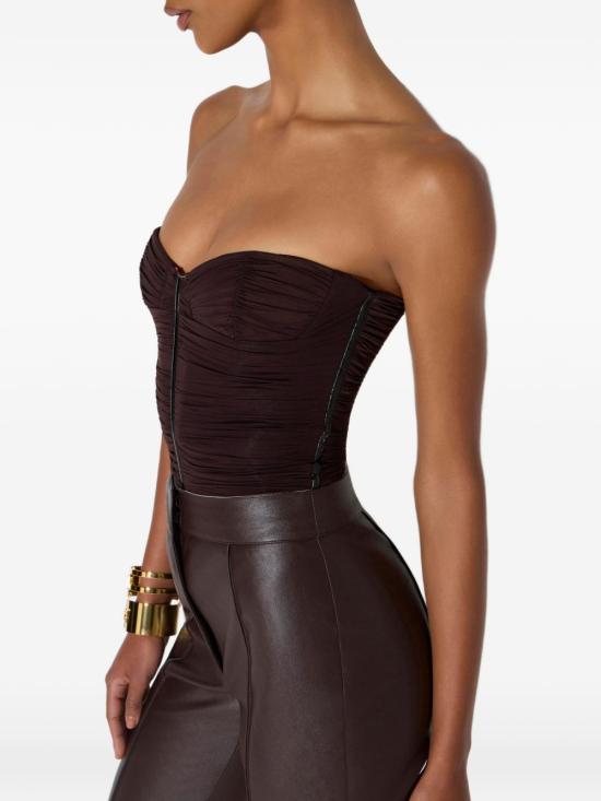 26FW 엘리자베타프랜치 바디수트 티셔츠 BO05367E2 EV9 DARK CHOCOLATE - ELISABETTA FRANCHI