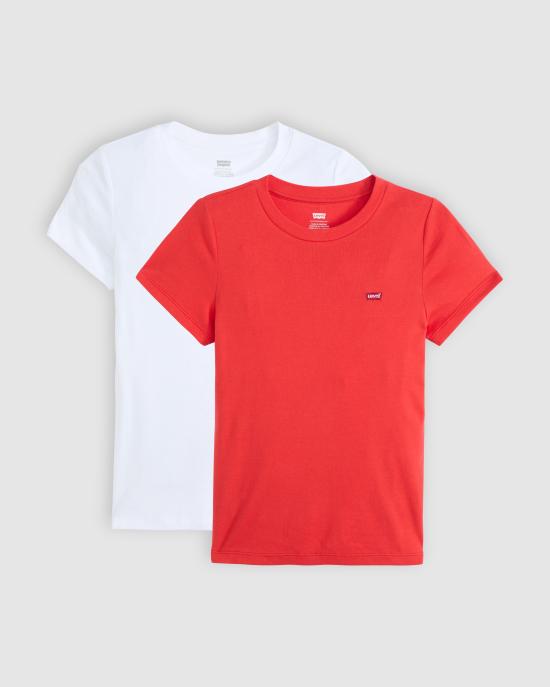 26FW 리바이스 반팔 티셔츠 004AO 0003 WHITE POPPY RED P