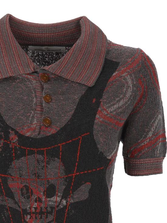 26FW 비비안웨스트우드 폴로 티셔츠 1803008M C00AEO101 GREY STONE RED - VIVIENNE WESTWOOD