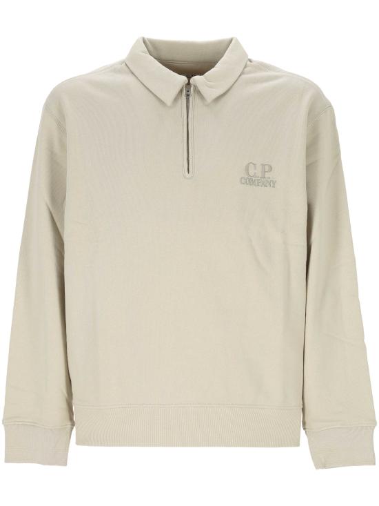 26FW 씨피 컴퍼니 다이애그널 레이즈드 플리스 폴로 셔츠 21CMSS026A 005086W120 BEIGE