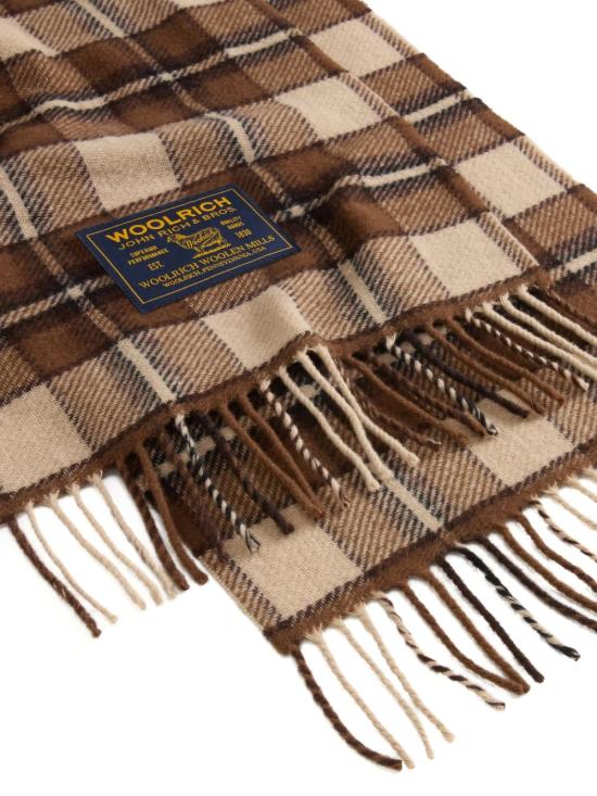 26FW 울리치 머플러/스카프 CFWOAC2059MR UT55437449 DARK CAMEL CHECK - WOOLRICH