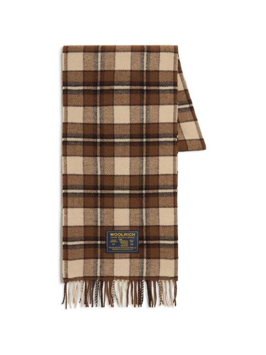 26FW 울리치 머플러/스카프 CFWOAC2059MR UT55437449 DARK CAMEL CHECK - WOOLRICH