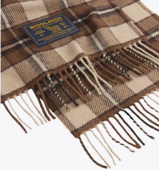 26FW 울리치 머플러/스카프 CFWOAC2059MR UT55437449 DARK CAMEL CHECK - WOOLRICH