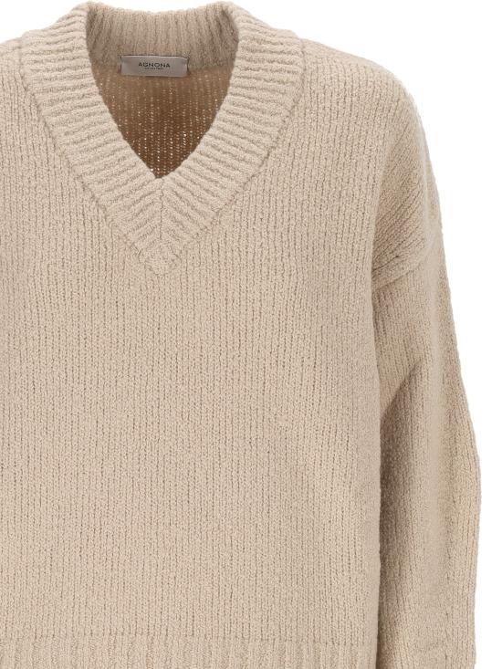 26FW 아뇨나 스웨터 K012038 0A050QN09 LIGHT BEIGE CHAMPAGNE - AGNONA