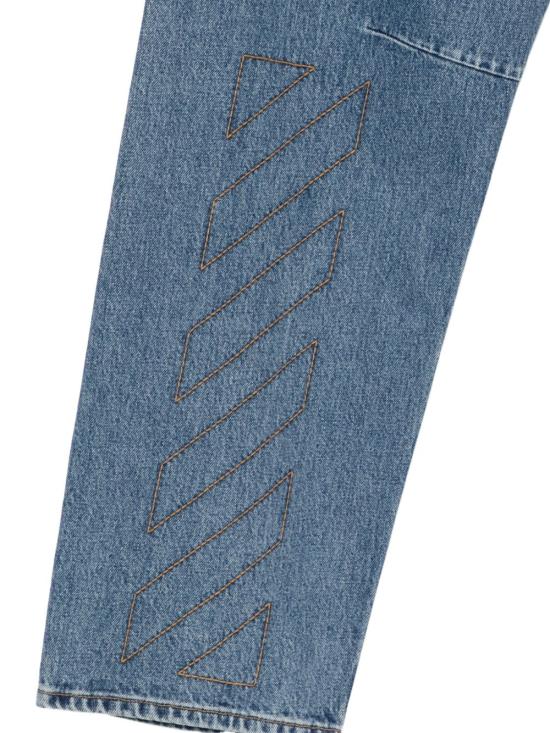 26FW 오프화이트 데님 팬츠 44MYA19DF26D004 400 LIGHT MEDIUM BLUE - OFF WHITE