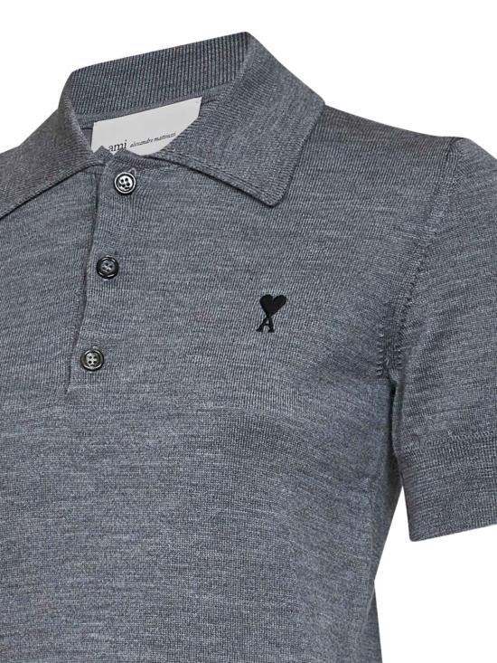26FW 아미 반팔 티셔츠 FPL458 KN0197A336 HEATHER GREY BLACK - AMI