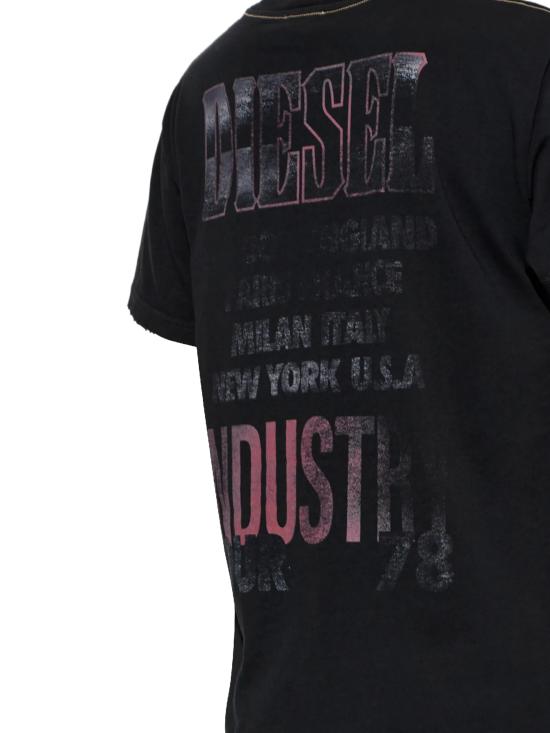 26FW 디젤 크리스탈 그래픽 반팔 티셔츠 A25932 0NIBL9XX - DIESEL