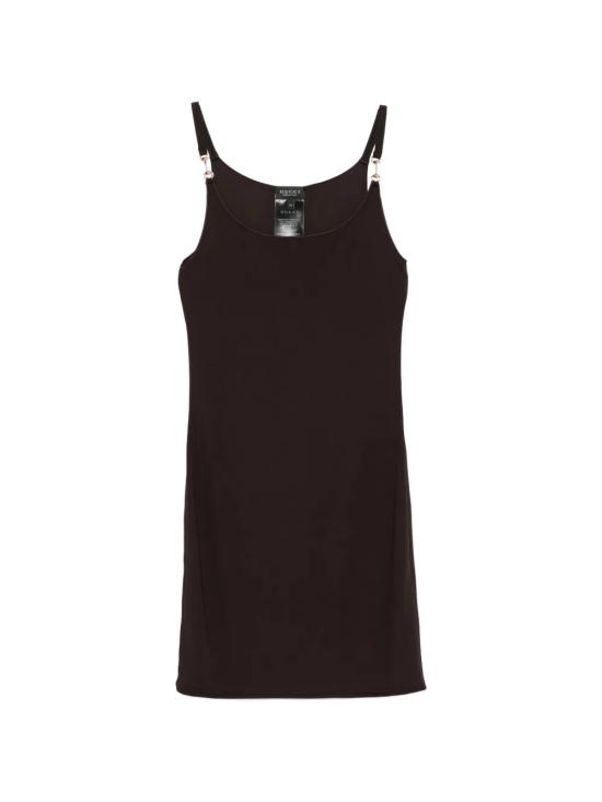 26FW 구찌 홀스빗 비스코스 크레프 저지 드레스 A009BH XUAPP2206 DEEP CHOCOLATE