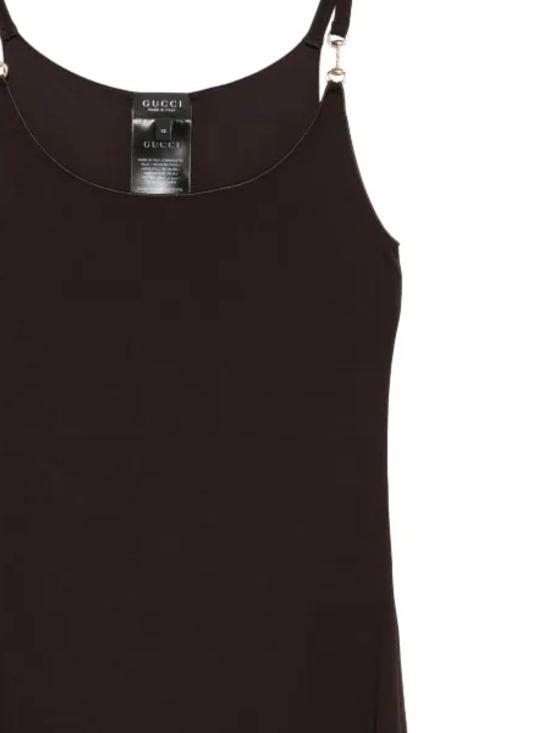 26FW 구찌 홀스빗 비스코스 크레프 저지 드레스 A009BH XUAPP2206 DEEP CHOCOLATE - GUCCI