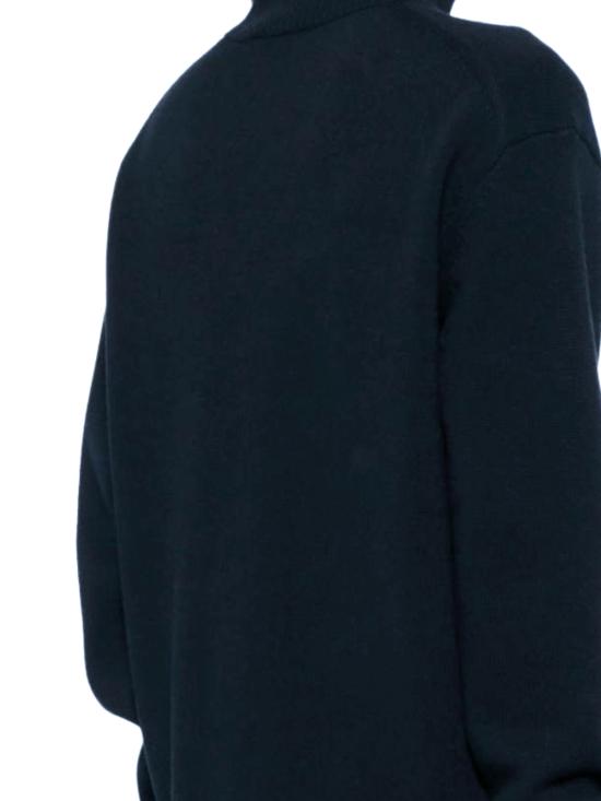 26FW 메종키츠네 폭스 헤드 인타르시아 컴포트 하이 넥 니트 NM00807KM0329 0630 NAVY - MAISON KITSUNE