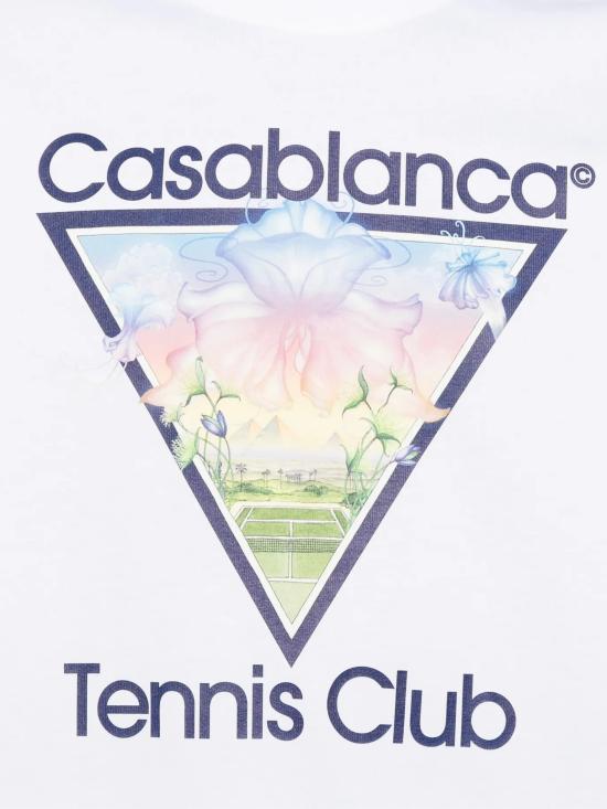 26FW 카사블랑카 반팔 티셔츠 MAW26JTS00106 TENNIS CLUB ICON BRIGHT WHITE - CASABLANCA