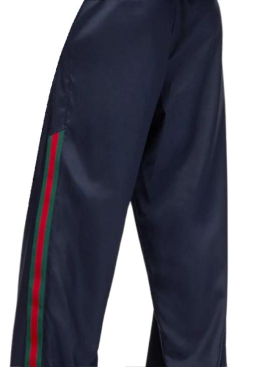 26FW 구찌 웹 테크니컬 실크 포플린 팬츠 A008E4 ZAVQF4294 JAPAN BLUE - GUCCI