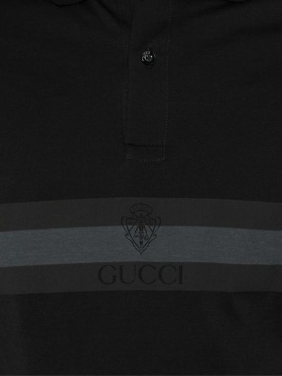 26FW 구찌 웹 코튼 저지 폴로 셔츠 875092 XJH0U1120 BLACK GREY MC - GUCCI
