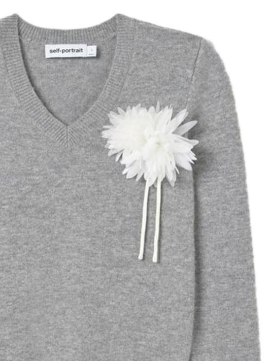 26FW 셀프 포트레이트 스웨터 AW26 149TAGR GREY - SELF PORTRAIT