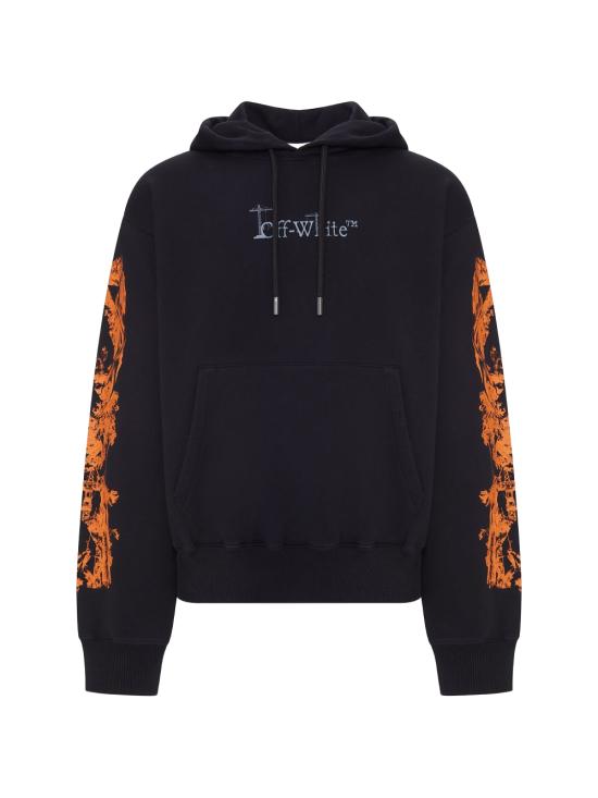 26FW 오프화이트 후드 티셔츠 44MBB12NF26F007 001 BLACK