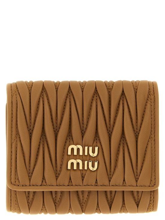 26FW 미우미우 스몰 마테라쎄 나파 레더 월렛 5MH033AFPPF098L Brown