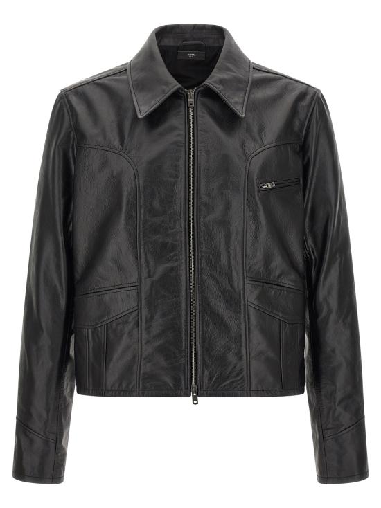26FW 아미리 가죽 자켓 AM426JA0310002 Black