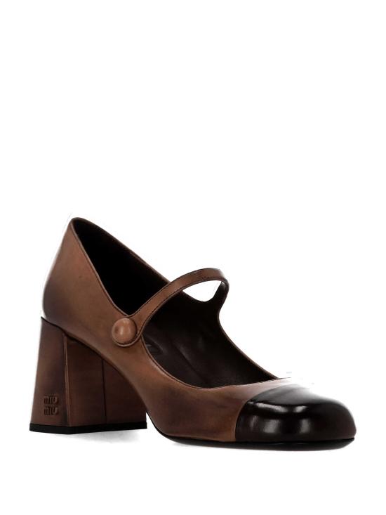 26FW 미우미우 메리 제인 레더 펌프스 5I781EF 065 3ZQIF0Y89 COGNAC MORO - MIU MIU