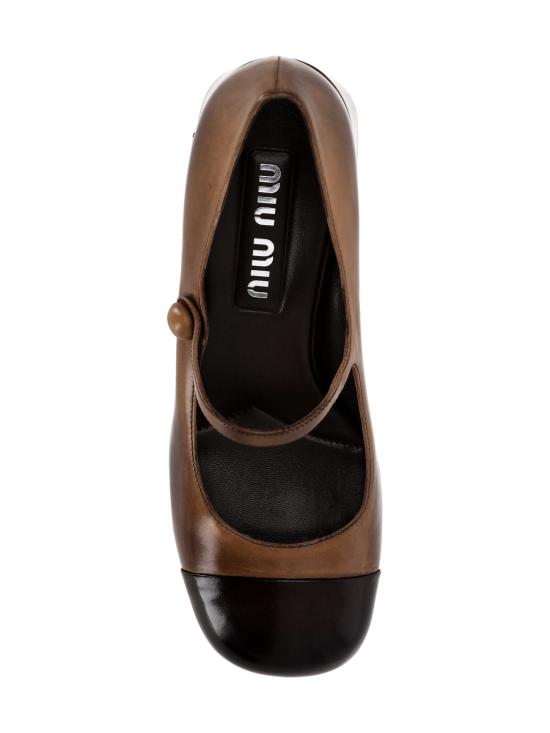 26FW 미우미우 메리 제인 레더 펌프스 5I781EF 065 3ZQIF0Y89 COGNAC MORO - MIU MIU