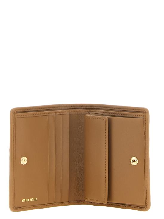 26FW 미우미우 마테라쎄 나파 가죽 반지갑 5MV204AFPPF098L Brown - MIU MIU