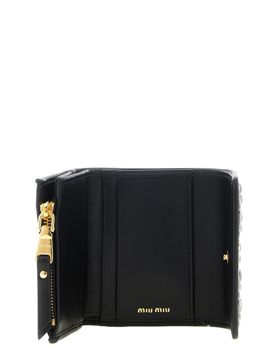 26FW 미우미우 스몰 마테라쎄 나파 레더 지갑 5MH058AFPPF0002 Black - MIU MIU