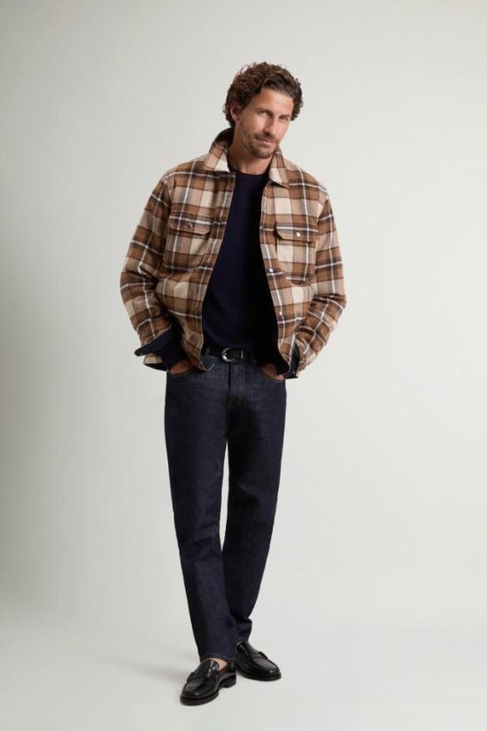 26FW 울리치 수트 자켓 CFWOOS2018MBUT3046 7449 DARK CAMEL CHECK - WOOLRICH