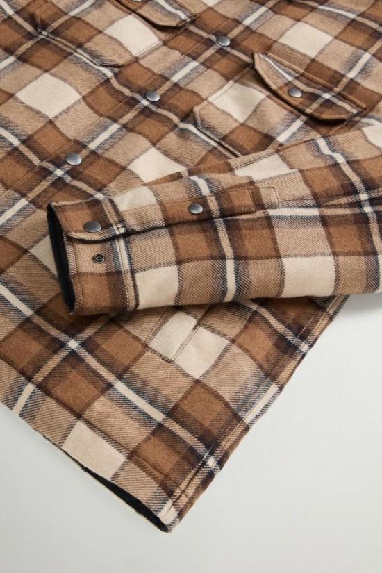26FW 울리치 수트 자켓 CFWOOS2018MBUT3046 7449 DARK CAMEL CHECK - WOOLRICH