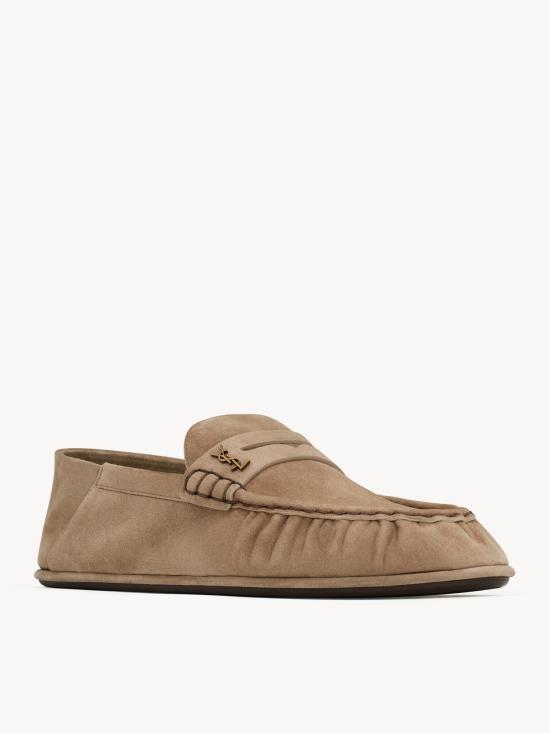 26FW 생로랑 카산드라 스웨이드 로퍼 A006OM27DTT 9741 BEIGE - SAINT LAURENT